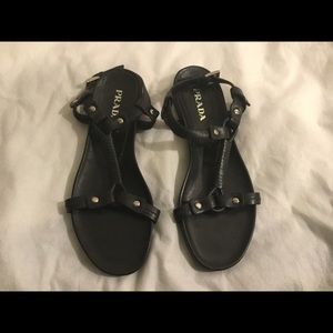 PRADA Black Sandals Size 37